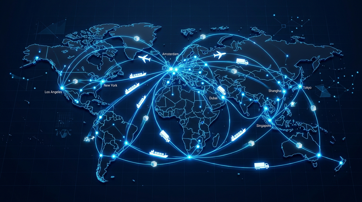 Global logistics and sourcing network map